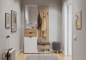 Модульная прихожая Ома (Сантан) Белый